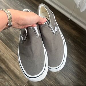 Vans gray slip on 9.5